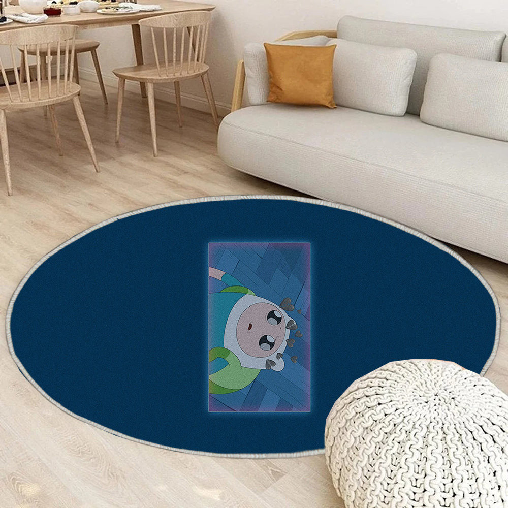Trauriger Finne Teppich Rund, Teppiche - Abenteuer Zeit Outdoor Teppich Rund, Ästhetische Abenteuerzeit Teppich Wohnzimmer, Carpet, Rug