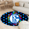 Schalke Logo 04 Teppich Rund, Teppiche - Outdoor Teppich Rund, Teppich Wohnzimmer, Carpet, Rug