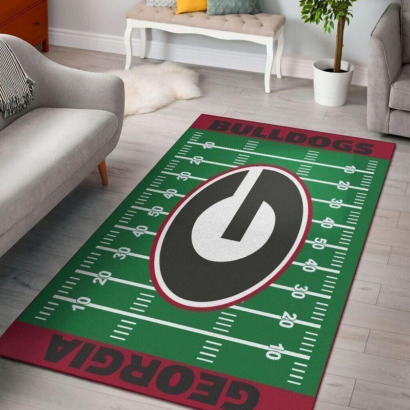 Georgia Bulldogs Area Football Team Logo005 Teppich, Teppiche - Outdoor Teppich, Teppich Wohnzimmer, Küchenteppich, Kinderzimmer, Modern
