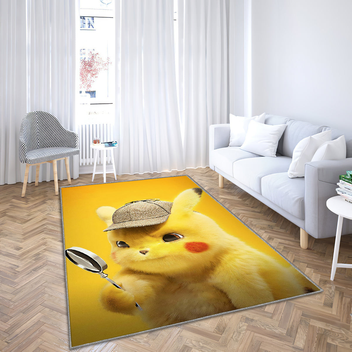 Pokémon Meisterdetektiv Pikachu Teppich, Teppiche - Outdoor Teppich, Teppich Wohnzimmer, Küchenteppich, Kinderzimmer, Modern