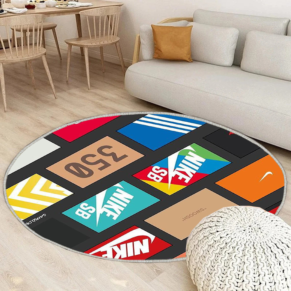 Sneaker Teppich Rund, Teppiche - Kasten Outdoor Teppich Rund, Teppich Wohnzimmer, Carpet, Rug