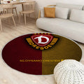 SG Dynamo Dresden Lederstruktur Teppich Rund, Teppiche - Deutscher Fußballverein (2) Outdoor Teppich Rund, Teppich Wohnzimmer, Carpet, Rug