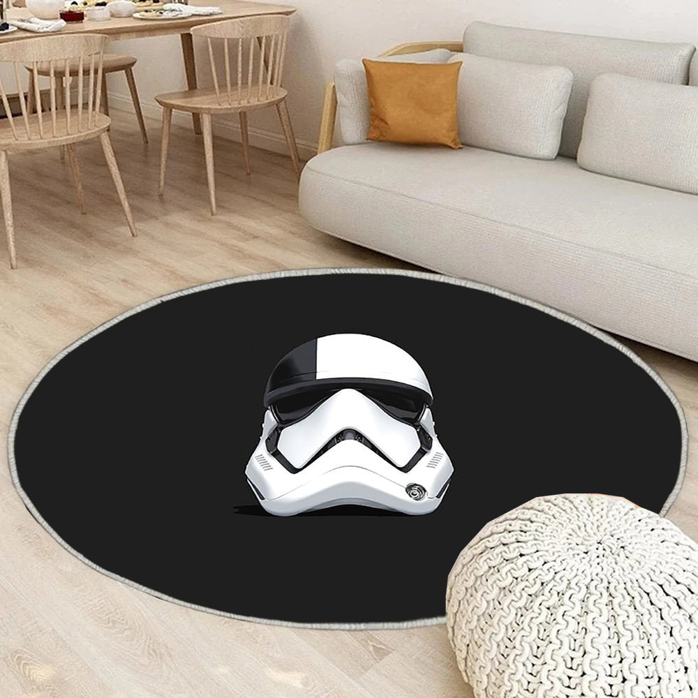 Stormtrooper Helm Star Wars Teppich Rund, Teppiche - Outdoor Teppich Rund, Teppich Wohnzimmer, Carpet, Rug