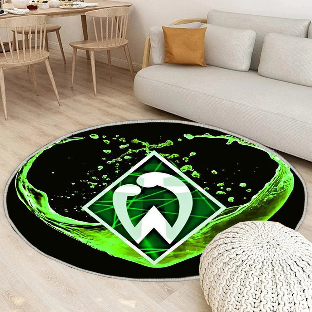 Werder Bremen LIEBE Teppich Rund, Teppiche - Outdoor Teppich Rund, Teppich Wohnzimmer, Carpet, Rug