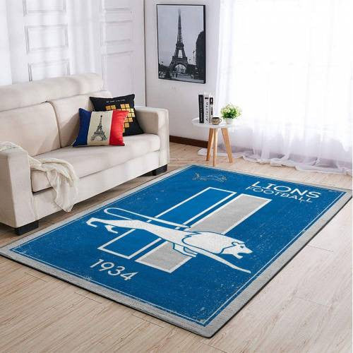 Team-Logo-Sport im Retro-Stil der Detroit Lions Nfl Area Teppich, Teppiche - Outdoor Teppich, Teppich Wohnzimmer, Küchenteppich, Kinderzimmer, Modern