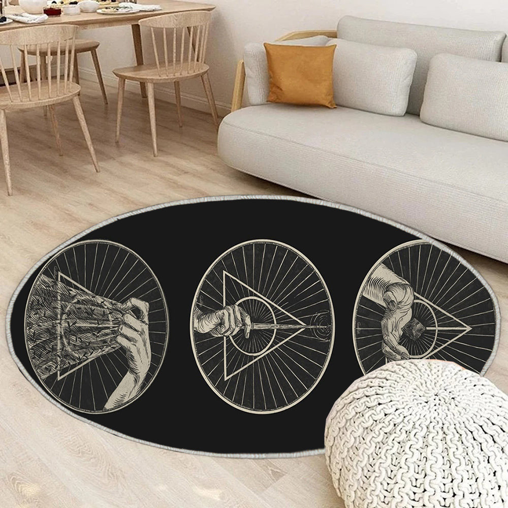 Heiligtümer des Todes Teppich Rund, Teppiche - Symbol Outdoor Teppich Rund, Film Teppich Wohnzimmer, Carpet, Rug