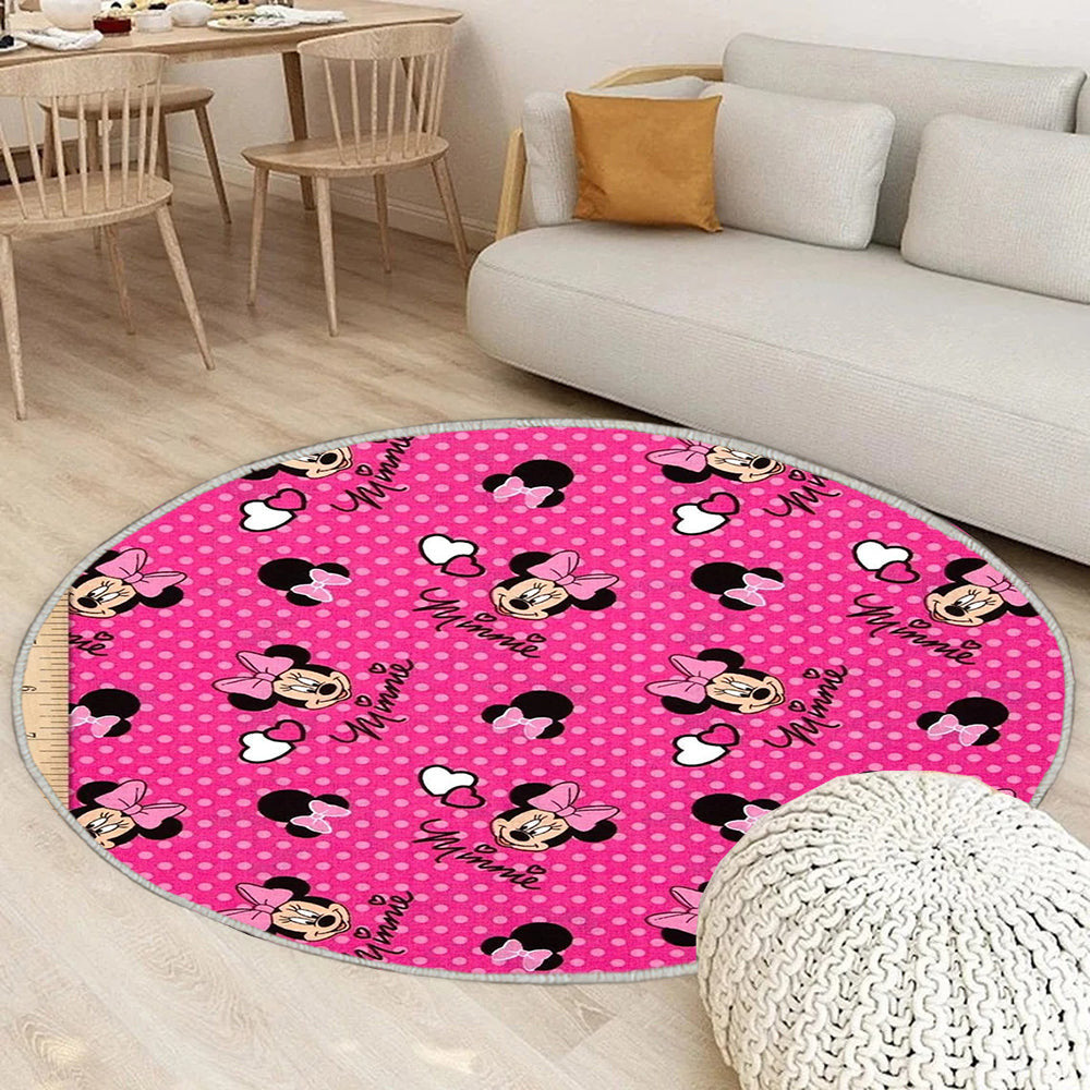 Disney Minnie Maus Teppich Rund, Teppiche - Outdoor Teppich Rund, Teppich Wohnzimmer, Carpet, Rug