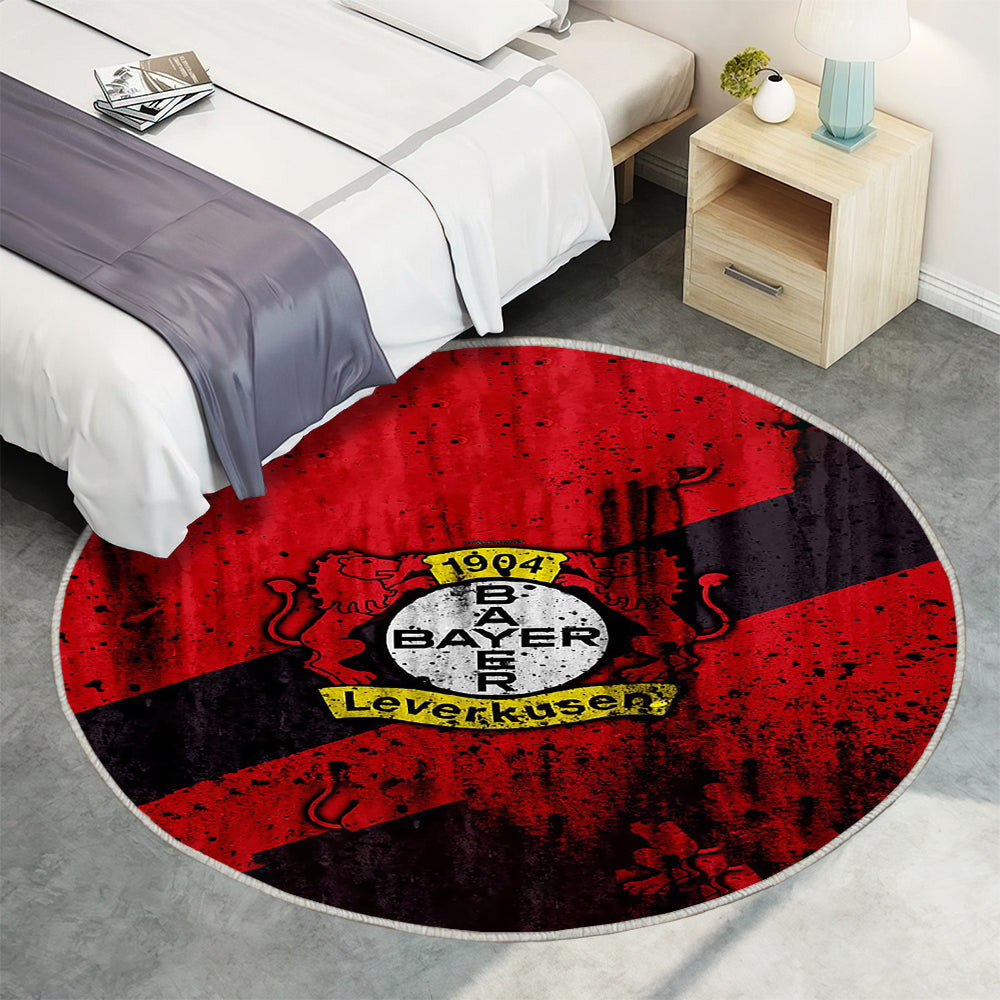 FC Bayer 04 Leverkusen Logo Teppich Rund, Teppiche - Outdoor Teppich Rund, Teppich Wohnzimmer, Carpet, Rug
