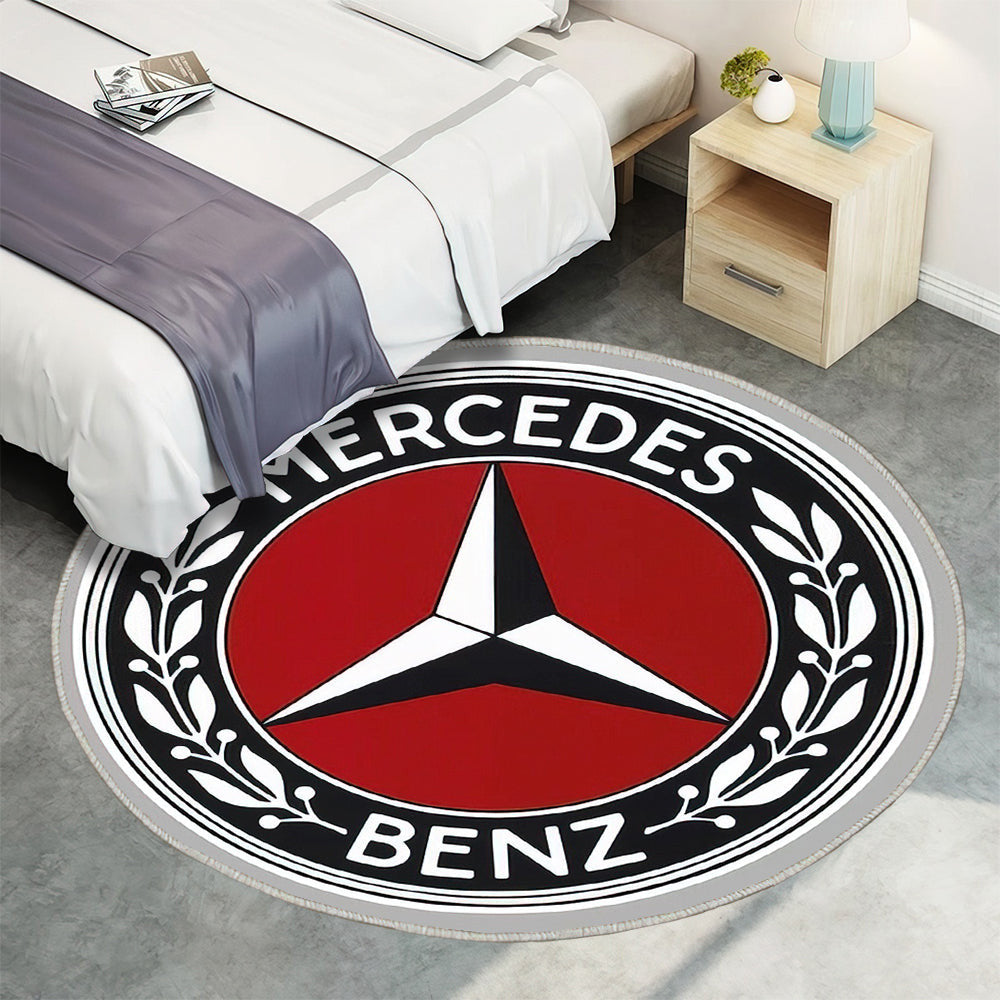 LOGO MERCEDES BENZ MB058 Teppich Rund, Teppiche - Outdoor Teppich Rund, Teppich Wohnzimmer, Carpet, Rug