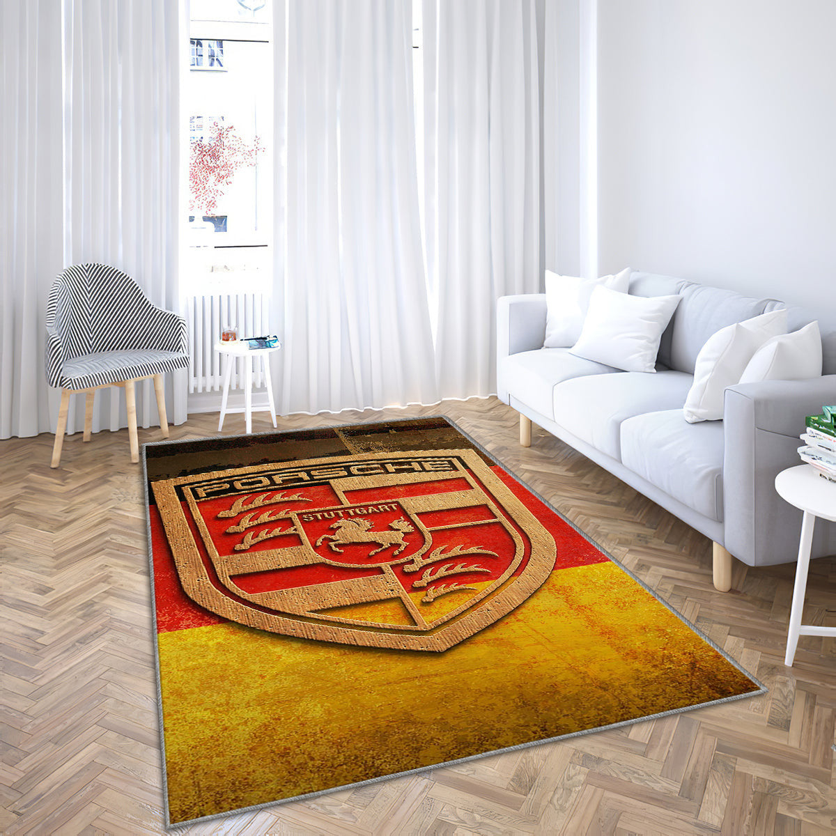 Porsche Logo Teppich, Teppiche - Kalt Outdoor Teppich, Hübsch Teppich Wohnzimmer, Küchenteppich, Kinderzimmer, Modern