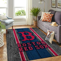 Boston Red Sox Mlb Area Baseball Team Logo im Holzstil Teppich, Teppiche - Outdoor Teppich, Teppich Wohnzimmer, Küchenteppich, Kinderzimmer, Modern