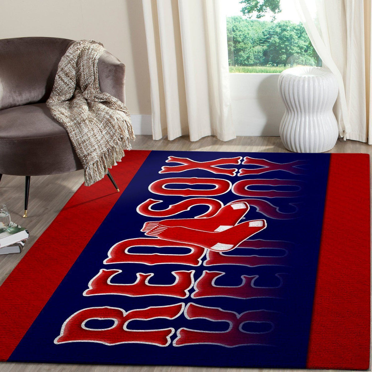 Boston Red Sox Area Mlb-Baseballteam Logo004 Teppich, Teppiche - Outdoor Teppich, Teppich Wohnzimmer, Küchenteppich, Kinderzimmer, Modern