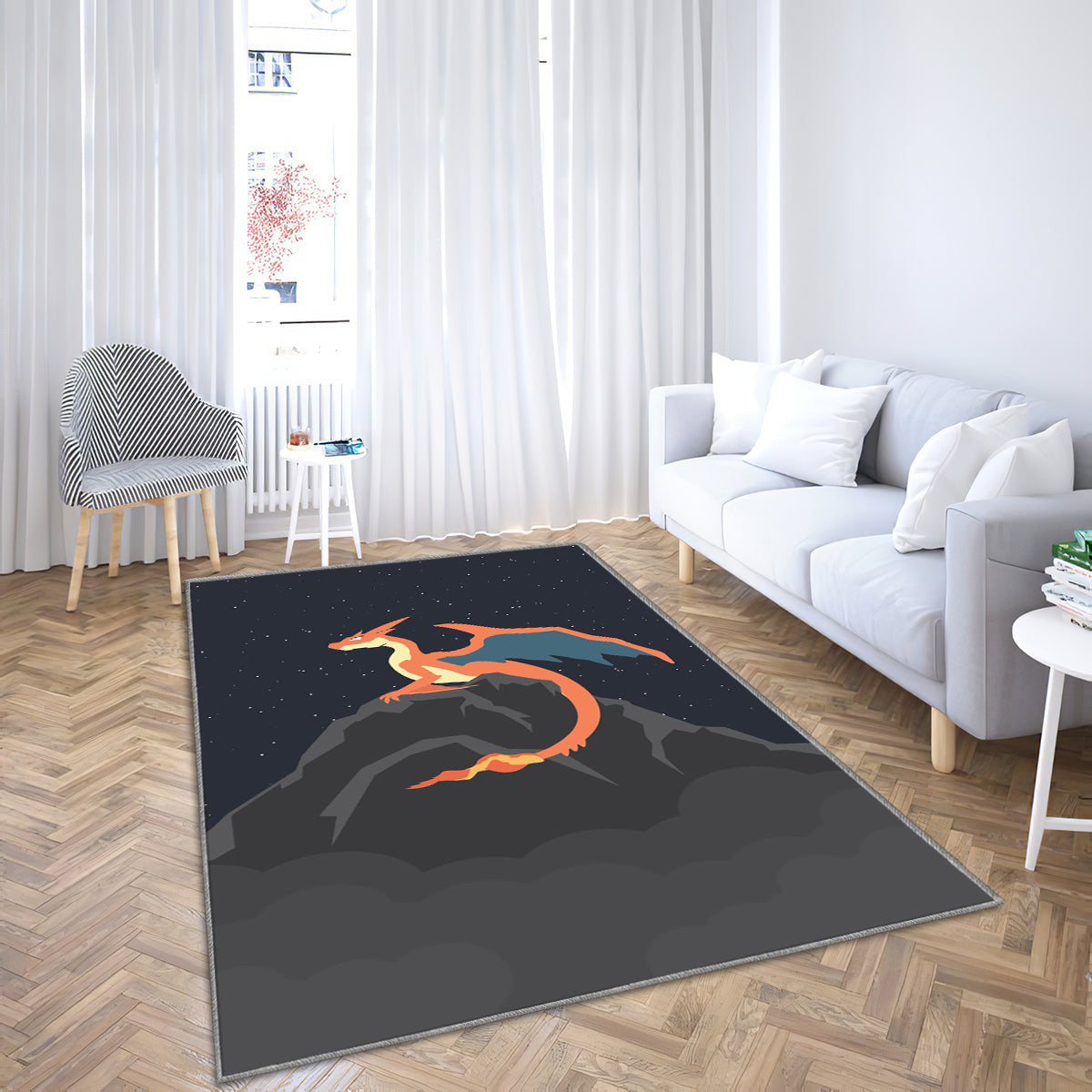 Pokémon Teppich, Teppiche - Glurak Outdoor Teppich, Glurak Pokémon Teppich Wohnzimmer, Küchenteppich, Kinderzimmer, Modern