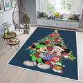 Happy Holiday Couple Love Mickey 222 Weihnachtsbaum Geschenke Liebhaber Teppich, Teppiche - Outdoor Teppich, Teppich Wohnzimmer, Küchenteppich, Kinderzimmer, Modern