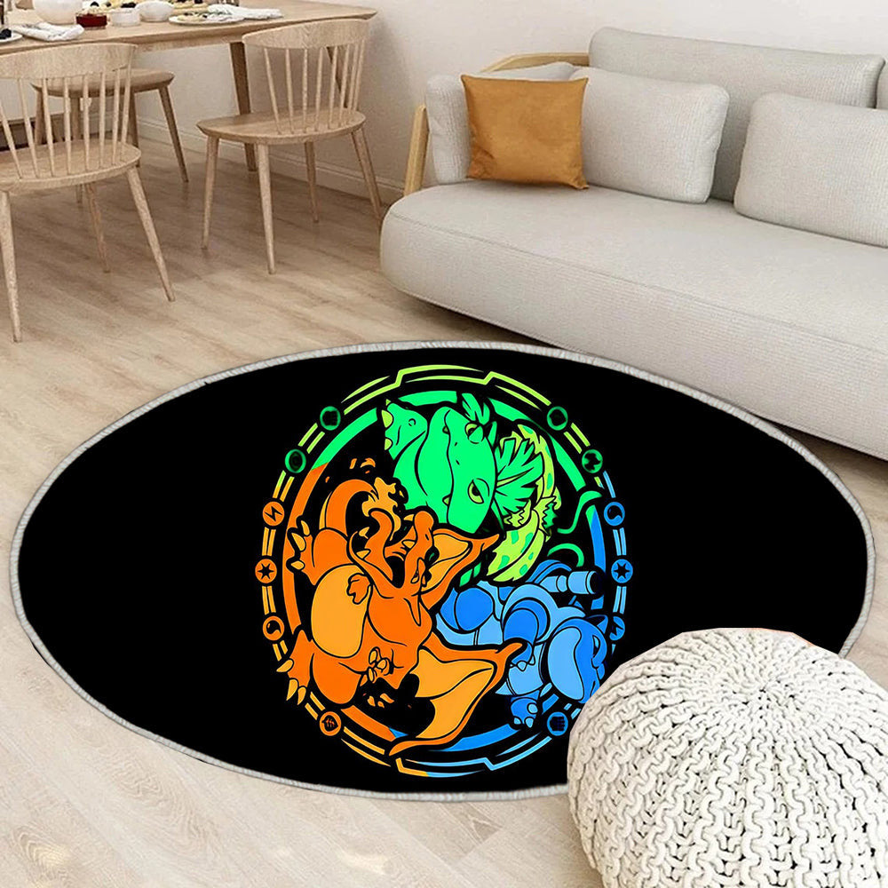 Pokémon Teppich Rund, Teppiche - Logo Outdoor Teppich Rund, Teppich Wohnzimmer, Carpet, Rug