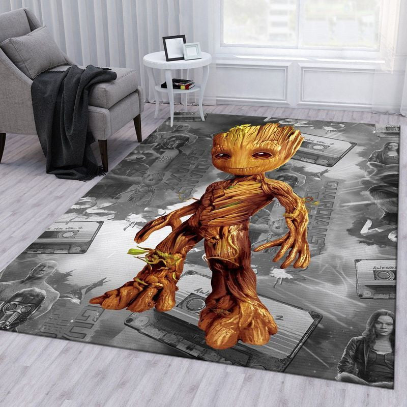 Baby Groot Marvel 2 Teppich, Teppiche - Outdoor Teppich, Teppich Wohnzimmer, Küchenteppich, Kinderzimmer, Modern