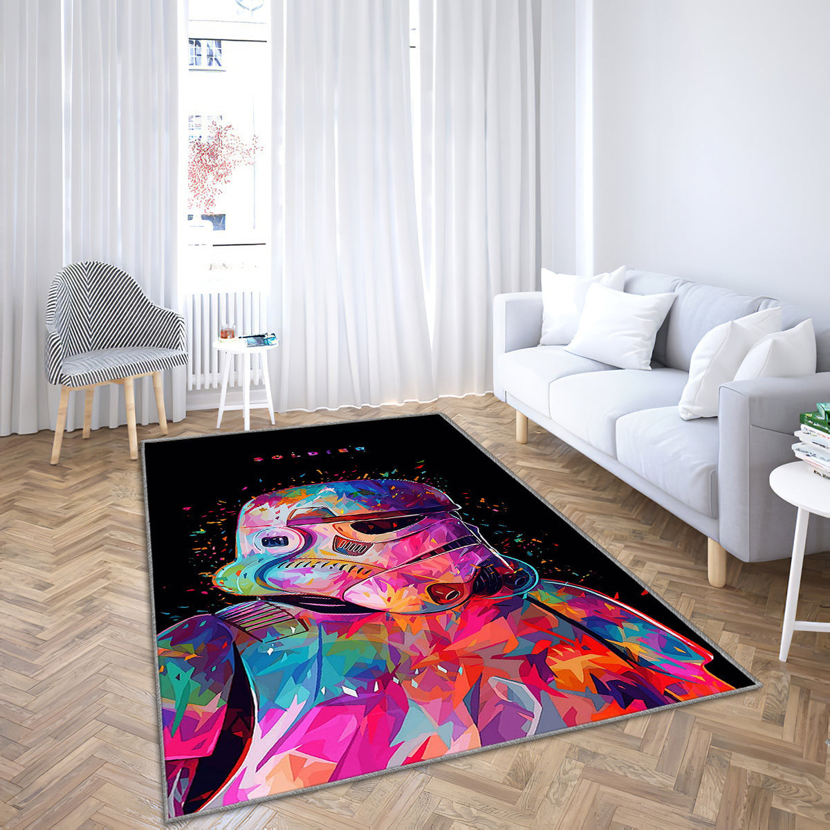 Sturmtruppler Teppich, Teppiche - Kunst Outdoor Teppich, Schwarz Teppich Wohnzimmer, Küchenteppich, Kinderzimmer, Modern
