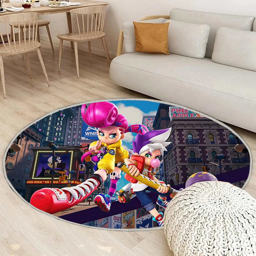 Ninjala Nintendo Switch Teppich Rund, Teppiche - Outdoor Teppich Rund, Teppich Wohnzimmer, Carpet, Rug