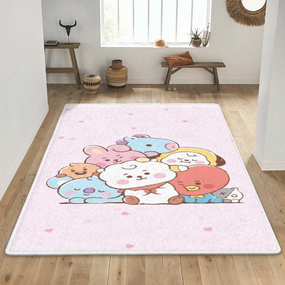 Bts Bt21 Bangtan Army Fan Cartoon 678 Christmasbts Geschenk für Fan Teppich, Teppiche - Outdoor Teppich, Teppich Wohnzimmer, Küchenteppich, Kinderzimmer, Modern