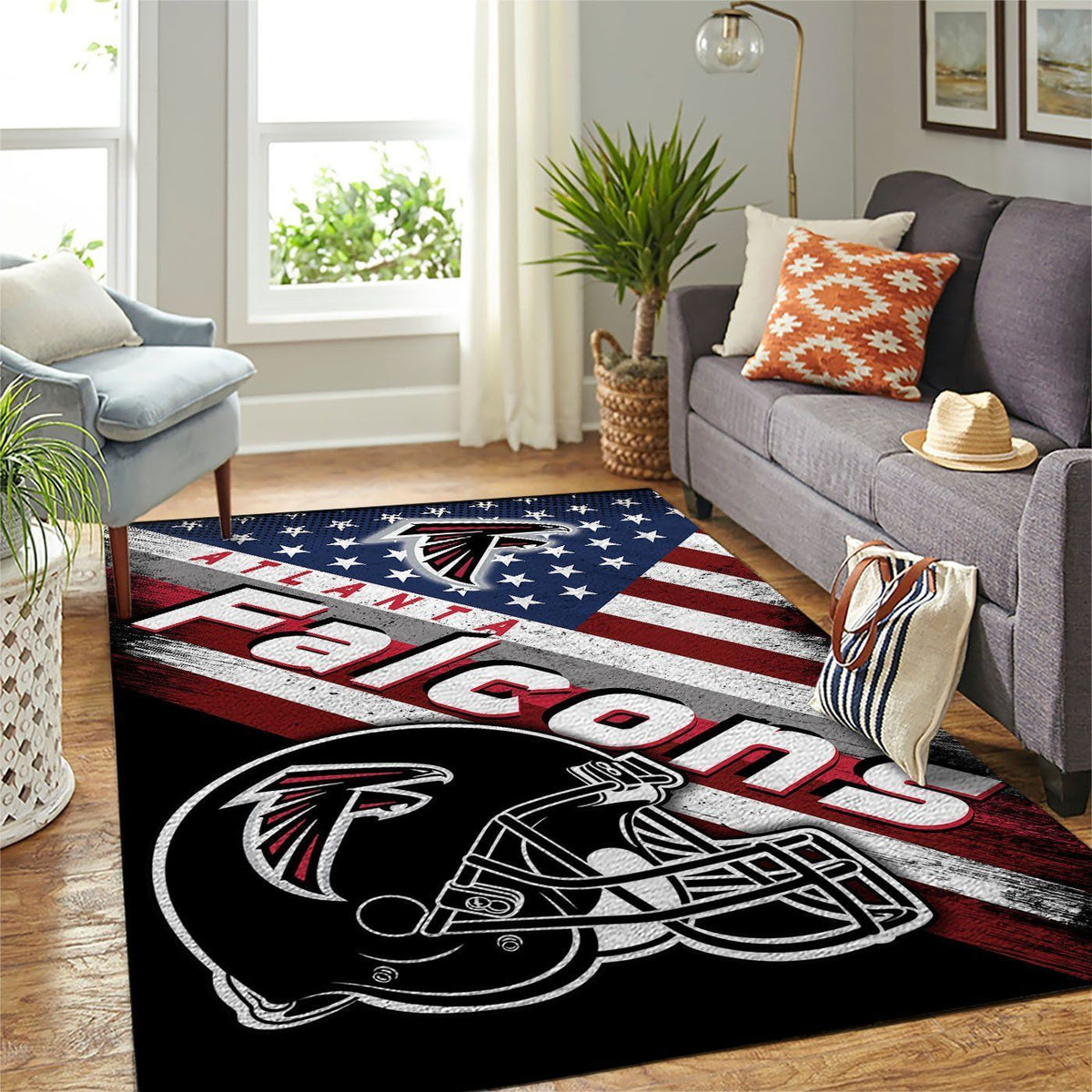 Atlanta Falcons Nfl Area Team Logo Sport im amerikanischen Flaggenstil Teppich, Teppiche - Outdoor Teppich, Teppich Wohnzimmer, Küchenteppich, Kinderzimmer, Modern