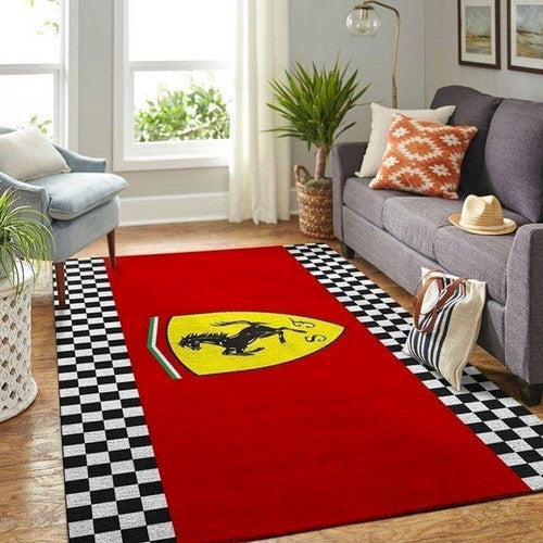 Ferrari Supercar-Logos Teppich, Teppiche - Outdoor Teppich, Teppich Wohnzimmer, Küchenteppich, Kinderzimmer, Modern