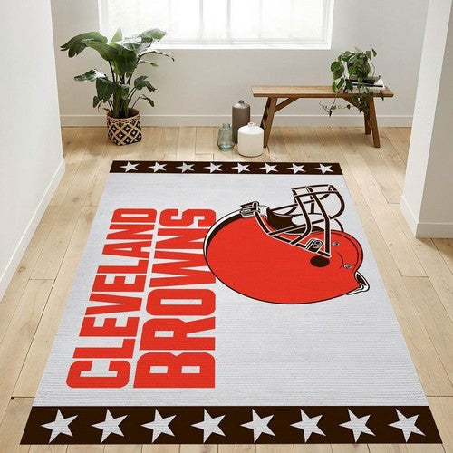 Cleveland Browns Helm Nfl Team Logo F Teppich, Teppiche - Outdoor Teppich, Teppich Wohnzimmer, Küchenteppich, Kinderzimmer, Modern