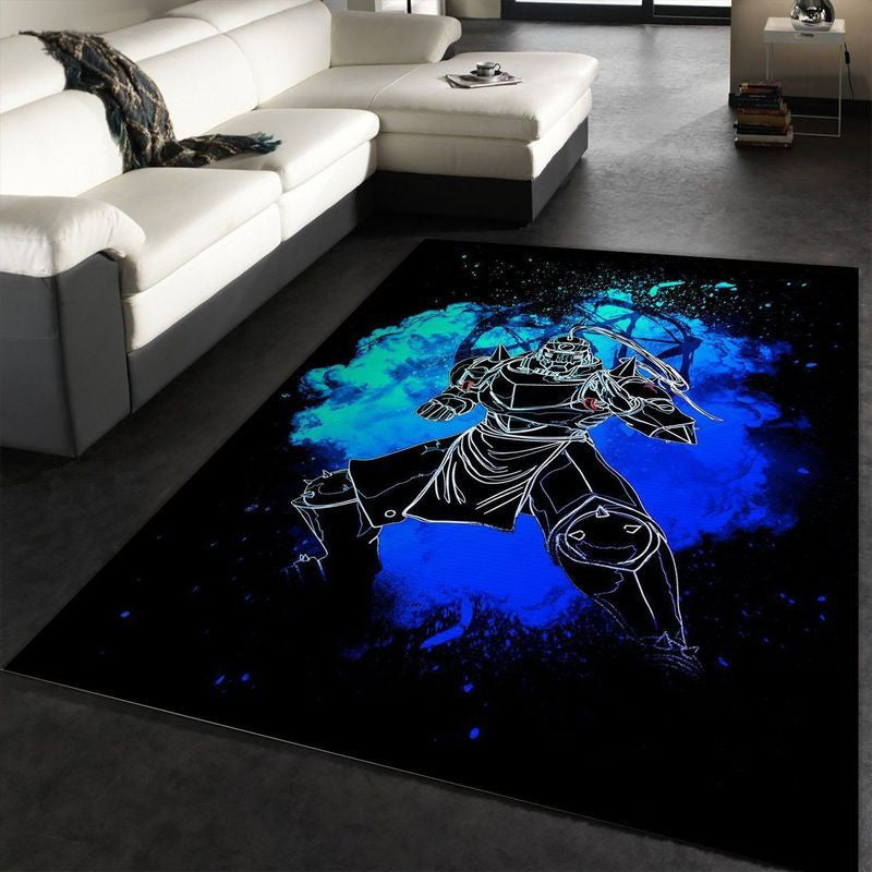 Alphonse Elric Armored Alchemist Soul Manga-Held Teppich, Teppiche - Outdoor Teppich, Teppich Wohnzimmer, Küchenteppich, Kinderzimmer, Modern