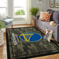 Golden State Warriors Team-Logo im NBA-Gebiet im Camo-Stil Teppich, Teppiche - Outdoor Teppich, Teppich Wohnzimmer, Küchenteppich, Kinderzimmer, Modern