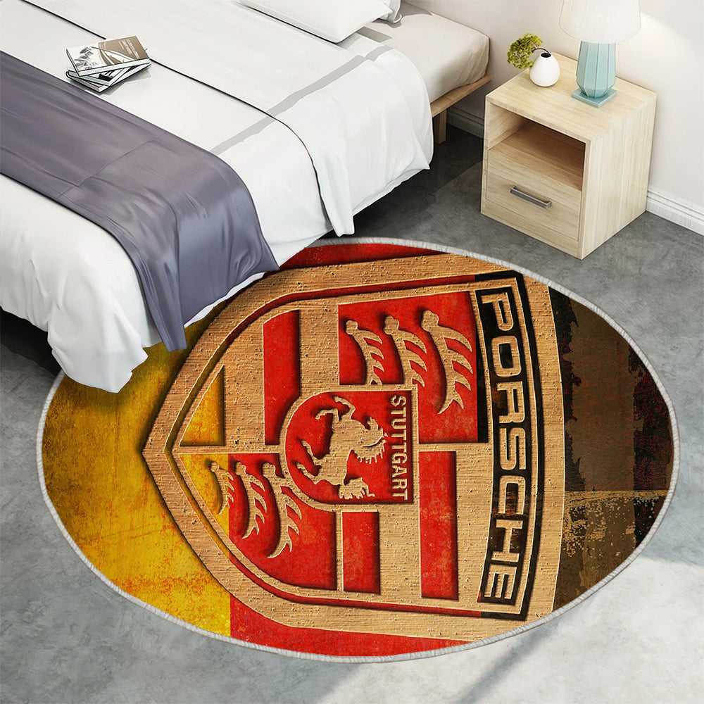 Porsche Logo Teppich Rund, Teppiche - Kalt Outdoor Teppich Rund, Hübsch Teppich Wohnzimmer, Carpet, Rug