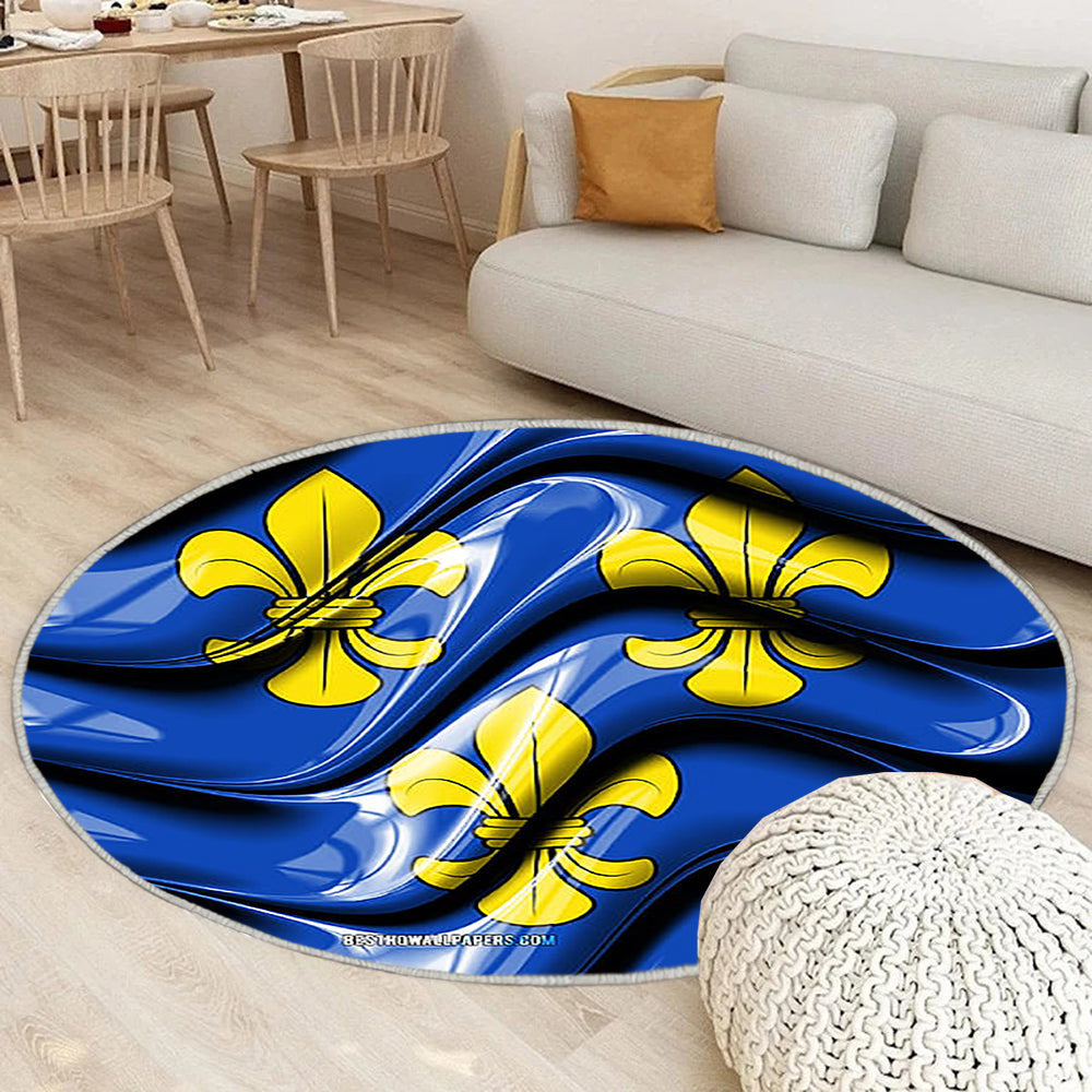 Wiesbaden Flag Städte In Deutschland Teppich Rund, Teppiche - Europa Outdoor Teppich Rund, Flagge Von Wiesbaden Teppich Wohnzimmer, Carpet, Rug