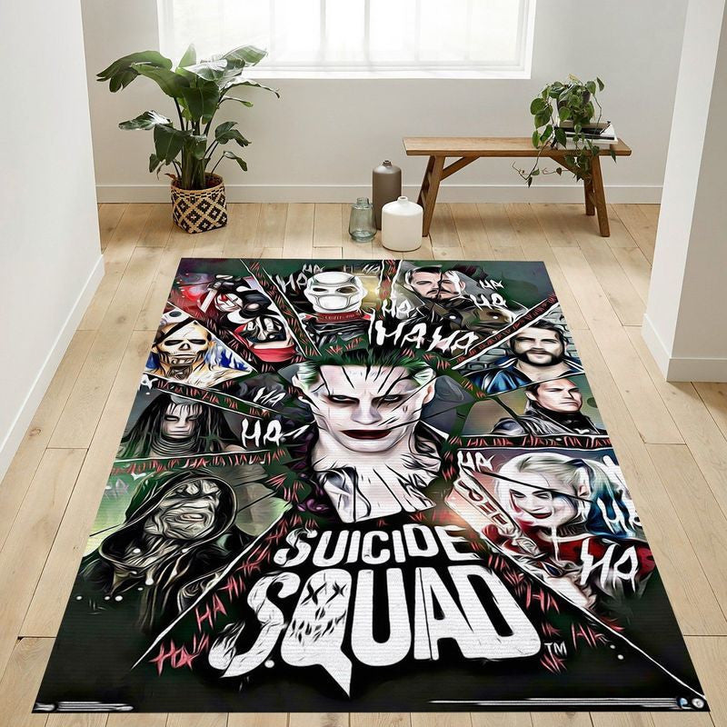 DC Comics Film Suicide Squad Circle Teppich, Teppiche - Outdoor Teppich, Teppich Wohnzimmer, Küchenteppich, Kinderzimmer, Modern