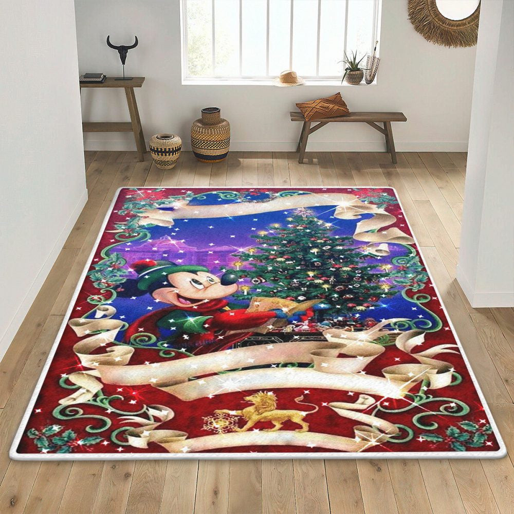 Happy Holiday Mickey Mouse Disney 123 Weihnachtsgeschenke Liebhaber Teppich, Teppiche - Outdoor Teppich, Teppich Wohnzimmer, Küchenteppich, Kinderzimmer, Modern
