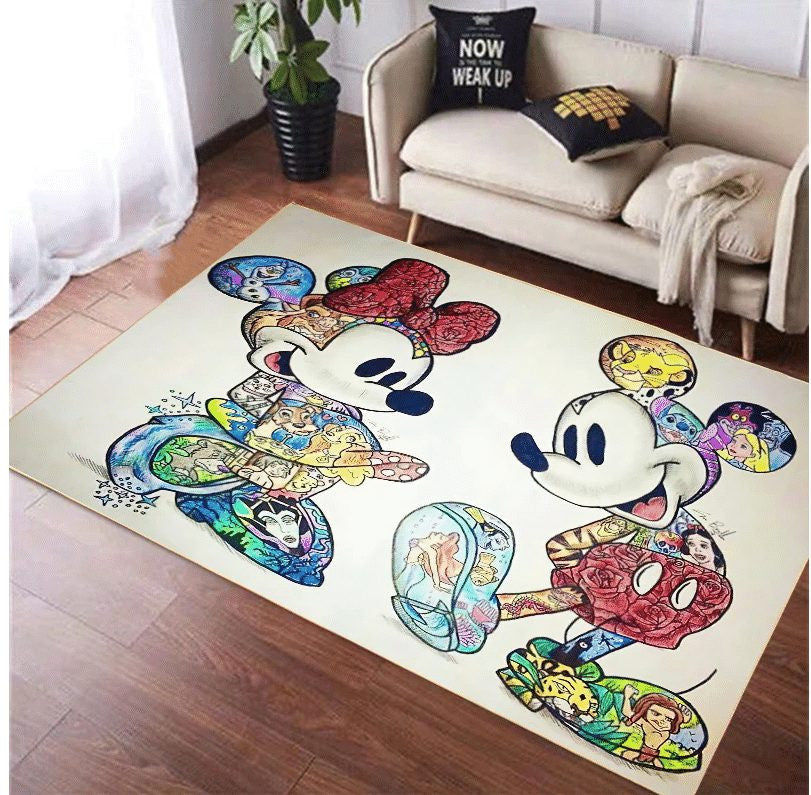 Disney Micky Minnie Maus 24 Teppich, Teppiche - Outdoor Teppich, Teppich Wohnzimmer, Küchenteppich, Kinderzimmer, Modern