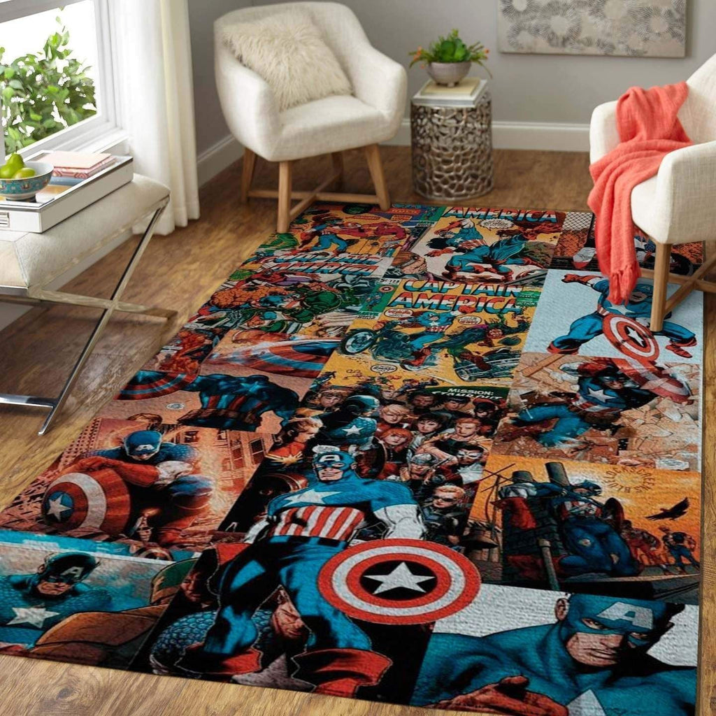 Captain America Bereich Marvel Superheld Boden Rcdd81F30853 Teppich, Teppiche - Outdoor Teppich, Teppich Wohnzimmer, Küchenteppich, Kinderzimmer, Modern