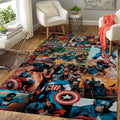 Captain America Bereich Marvel Superheld Boden Rcdd81F30853 Teppich, Teppiche - Outdoor Teppich, Teppich Wohnzimmer, Küchenteppich, Kinderzimmer, Modern
