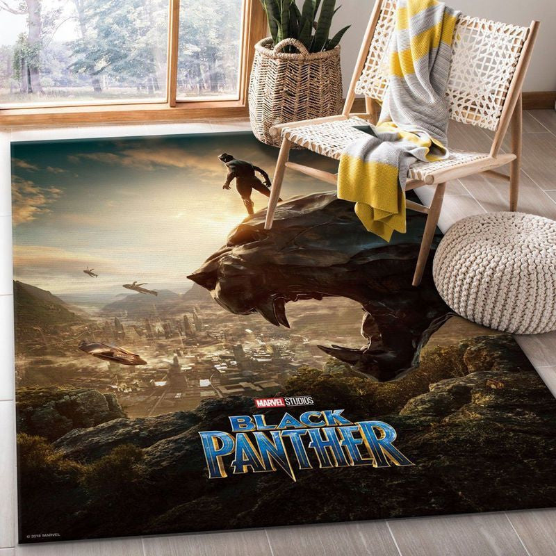 Schwarzer Panther Marvel 5 001 Teppich, Teppiche - Outdoor Teppich, Teppich Wohnzimmer, Küchenteppich, Kinderzimmer, Modern