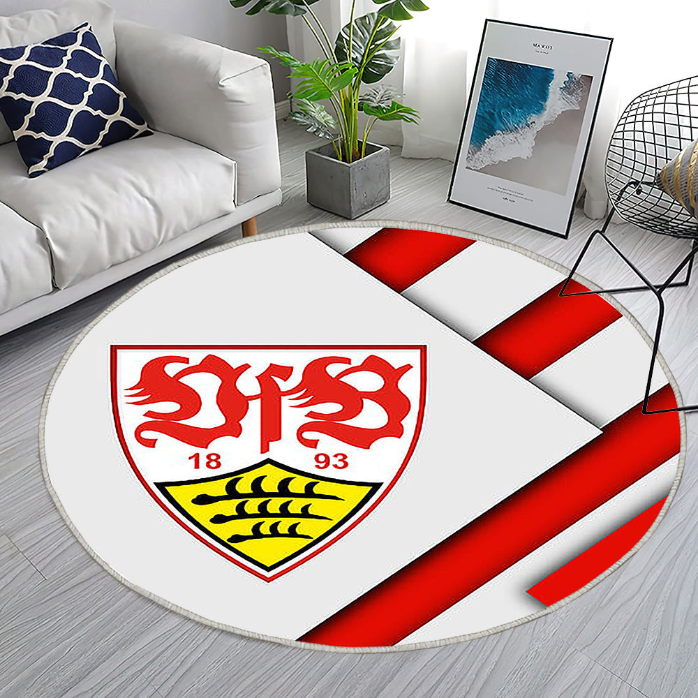 Vfb Stuttgart Fc Materialdesign Teppich Rund, Teppiche - Emblem Outdoor Teppich Rund, Deutscher Fußballverein Teppich Wohnzimmer, Carpet, Rug