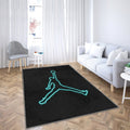 Jumpman Leuchtreklame Eisblau Teppich, Teppiche - Outdoor Teppich, Teppich Wohnzimmer, Küchenteppich, Kinderzimmer, Modern