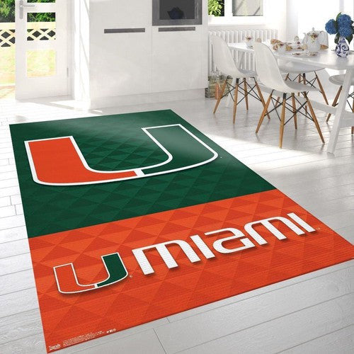 Collegiate University of Miami Hurricanes Logo Hom Teppich, Teppiche - Outdoor Teppich, Teppich Wohnzimmer, Küchenteppich, Kinderzimmer, Modern