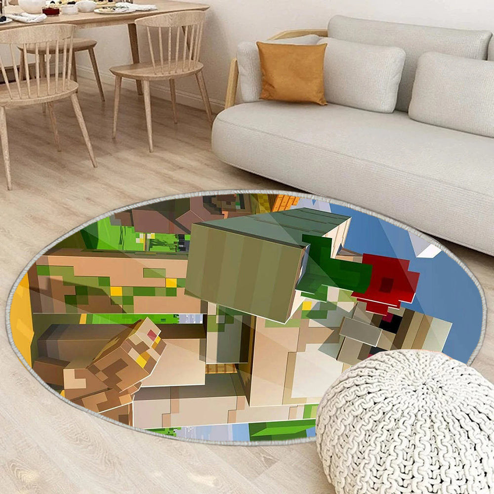 Golem Teppich Rund, Teppiche - Minecraft Outdoor Teppich Rund, una flor xd Teppich Wohnzimmer, Carpet, Rug