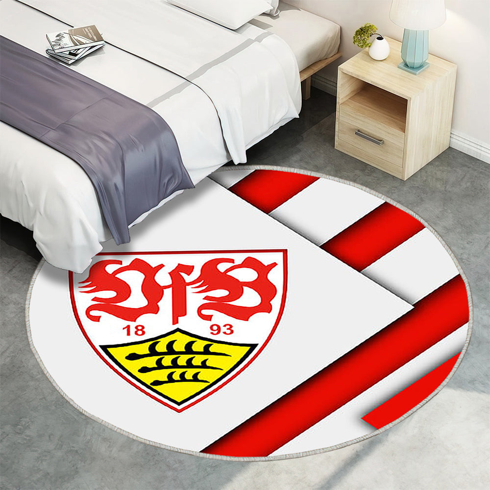 Vfb Stuttgart Fc Materialdesign Teppich Rund, Teppiche - Emblem Outdoor Teppich Rund, Deutscher Fußballverein Teppich Wohnzimmer, Carpet, Rug