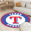 Kreis Logo der Texas Rangers Teppich Rund, Teppiche - Outdoor Teppich Rund, Teppich Wohnzimmer, Carpet, Rug