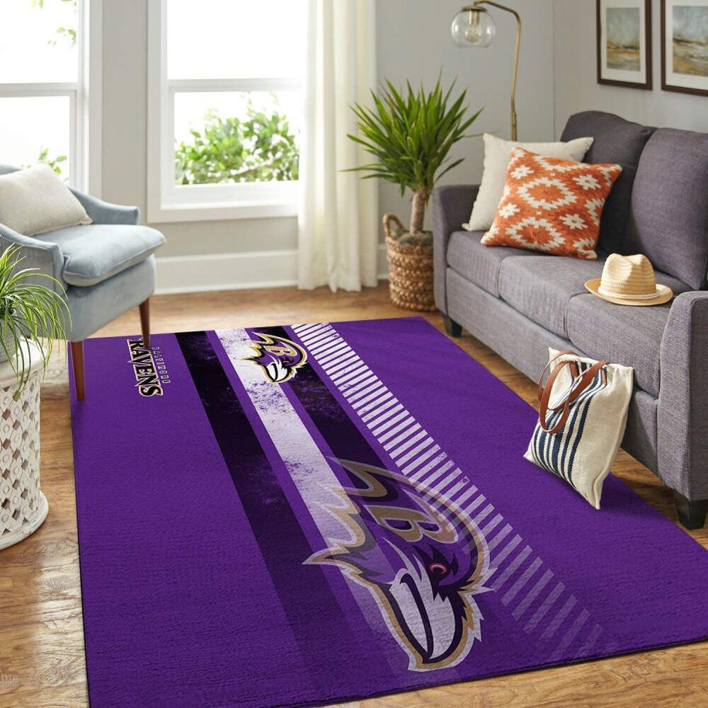 Baltimore Ravens Nfl Area Team Logo Sport Teppich, Teppiche - Outdoor Teppich, Teppich Wohnzimmer, Küchenteppich, Kinderzimmer, Modern