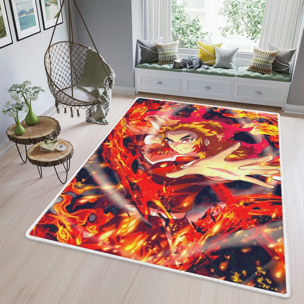 Demon Slayer Fire Hashira Manga 123 Weihnachtsgeschenke Teppich, Teppiche - Outdoor Teppich, Teppich Wohnzimmer, Küchenteppich, Kinderzimmer, Modern