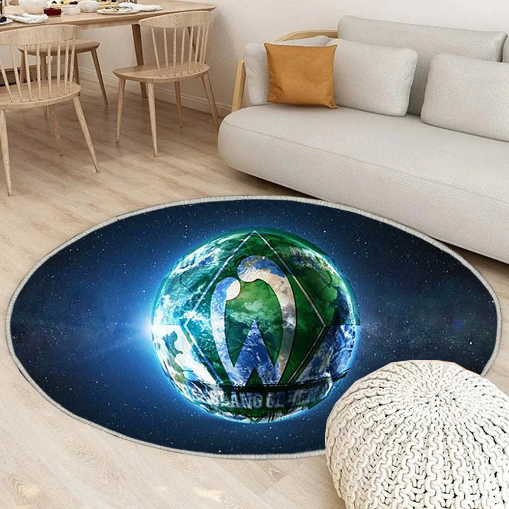 Ball des SV Werder Bremen Teppich Rund, Teppiche - Outdoor Teppich Rund, Teppich Wohnzimmer, Carpet, Rug