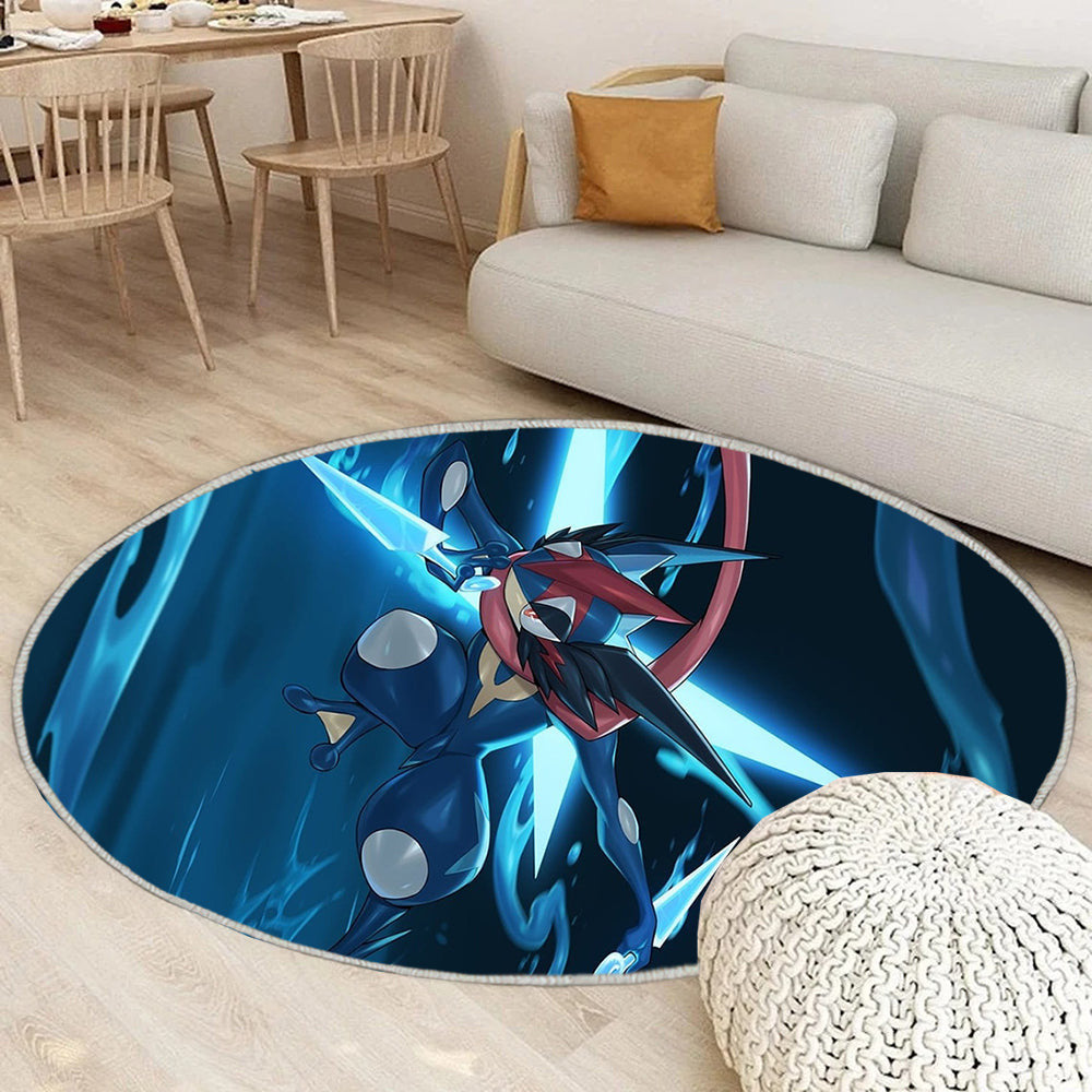Ash Greninja Teppich Rund, Teppiche - Pokémon Outdoor Teppich Rund, Teppich Wohnzimmer, Carpet, Rug