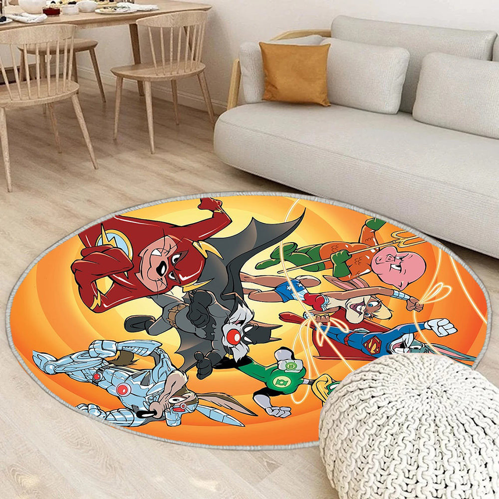 WB Superhelden Teppich Rund, Teppiche - Abenteuer Outdoor Teppich Rund, Capitän Teppich Wohnzimmer, Carpet, Rug