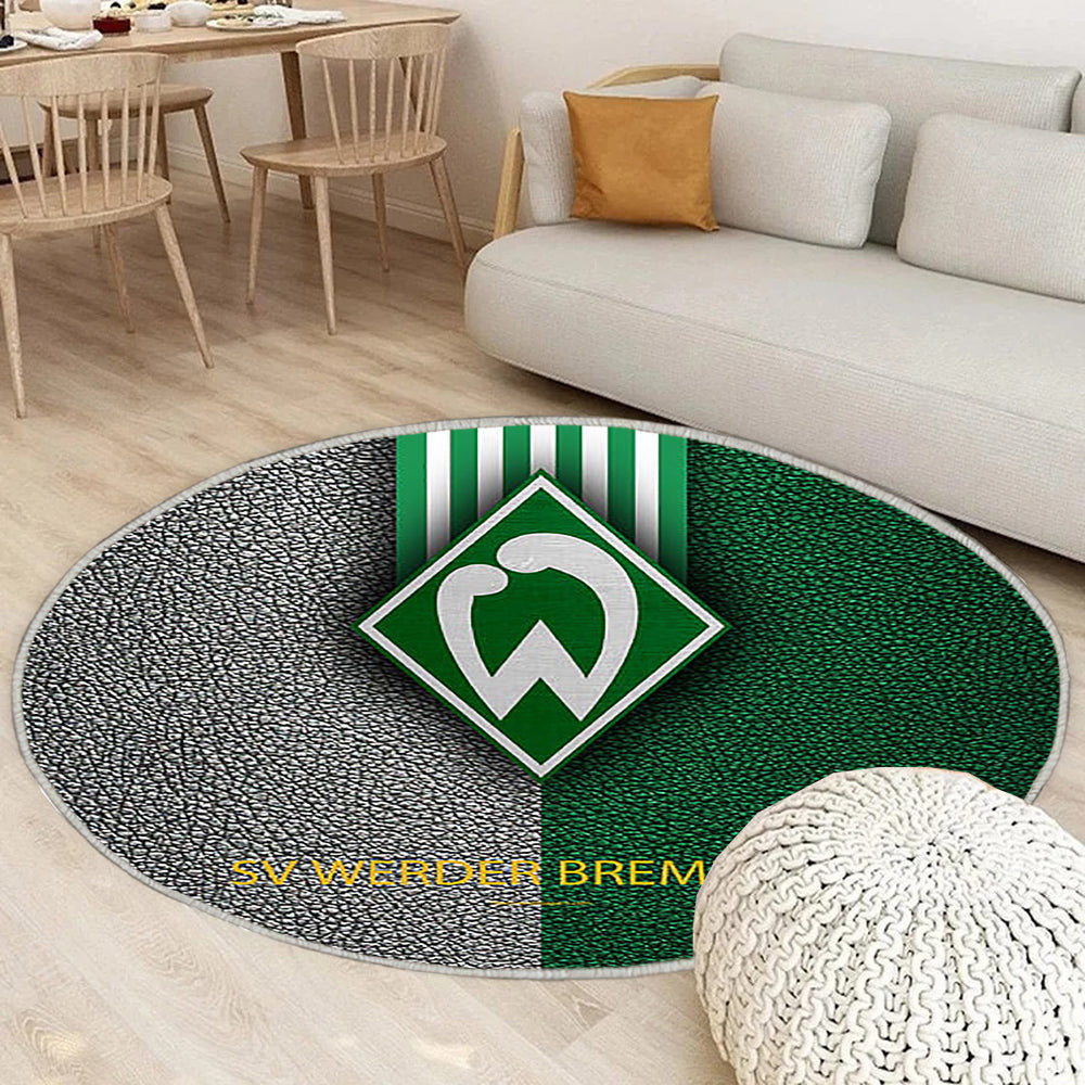 Sv Werder Bremen Fc Deutscher Fußballverein Teppich Rund, Teppiche - Bundesliga Outdoor Teppich Rund, Leder Effekt Teppich Wohnzimmer, Carpet, Rug