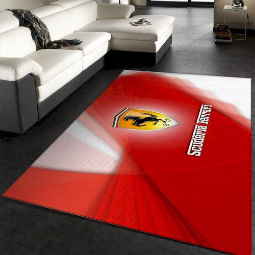 Badezimmerbereich mit Ferrari-Logo, Familiengeschenk, Dekorbereich Teppich, Teppiche - Outdoor Teppich, Teppich Wohnzimmer, Küchenteppich, Kinderzimmer, Modern