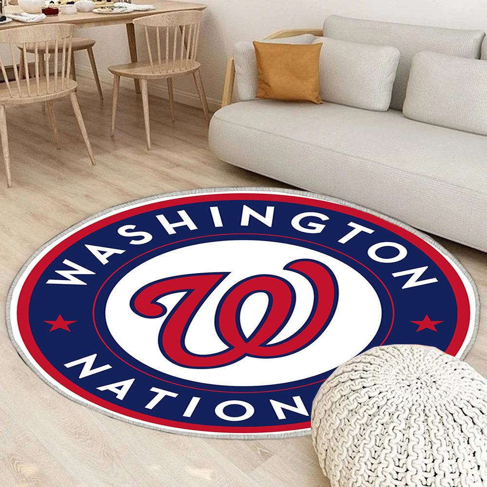 Washington Nationals Circle Logo Teppich Rund, Teppiche - Outdoor Teppich Rund, Teppich Wohnzimmer, Carpet, Rug
